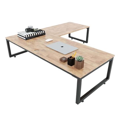 bàn pc ngồi bệt|Bàn ngồi bệt góc L 140x140cm gỗ cao su chân sắt .